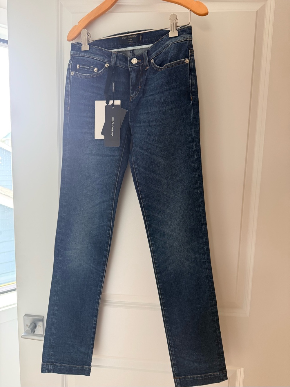 Dolce & Gabbana Women’s Slim Straight Dark Blue Jeans